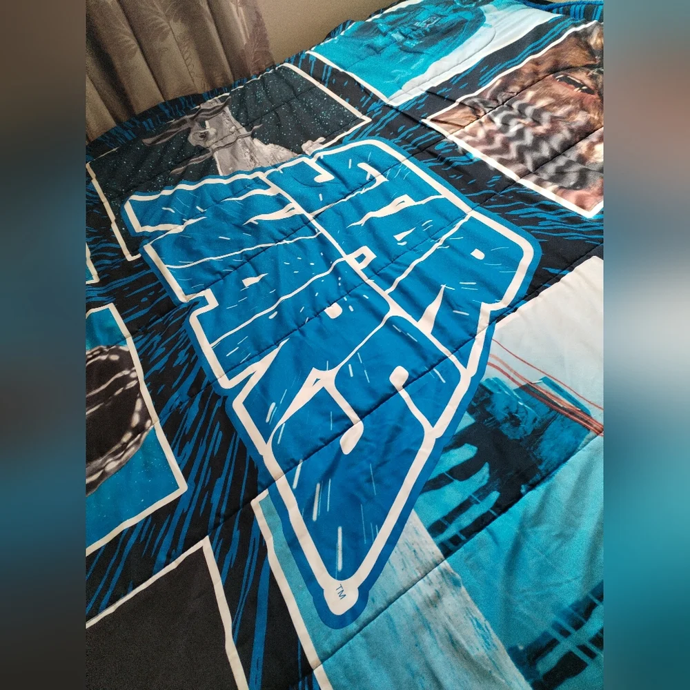 Star Wars Themed Bedding sheet /  throw - Blue and Black